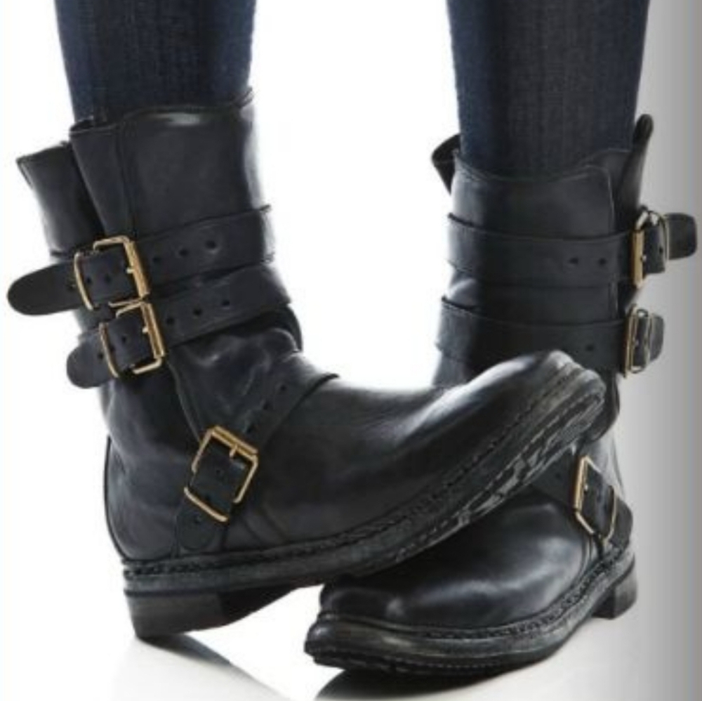 Burberry Clarendon Explorer Moto Boots Size 35 European US 5